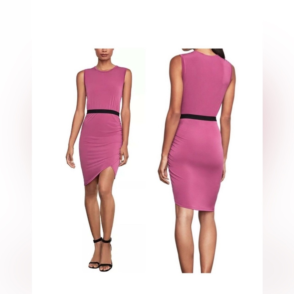 BCBGMaxAzria Pink Asymmetrical Bodycon Dress